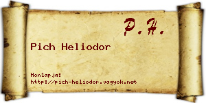 Pich Heliodor névjegykártya